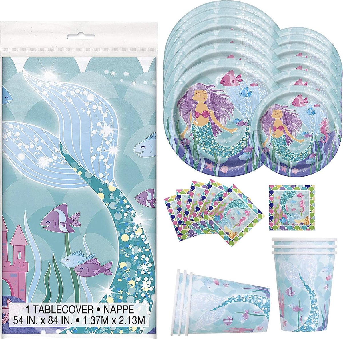 Mermaid verjaardag set || Op werkdagen voor 16:00 besteld = volgende werkdag verzonden